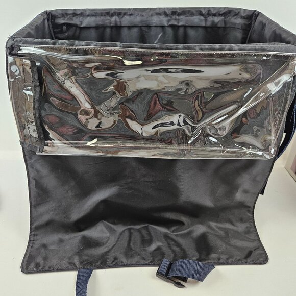 Crop In Style Bag Navy Canvas Scrapbooking Pen Holders Pockets Adjustable Strap - Picture 4 of 8